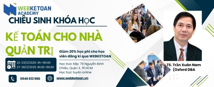 Chiêu sinh khoá học Kế toán cho nhà quản trị