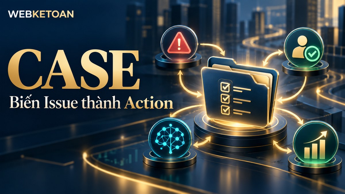 Case điều phối Issue thành Action với AI, phê duyệt và kết quả đo được trong Common Diagnostic Engine